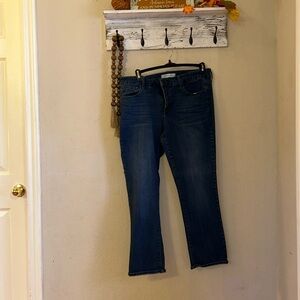 Womens Size 16W slim straight leg dark blue jeans #smokefreehome